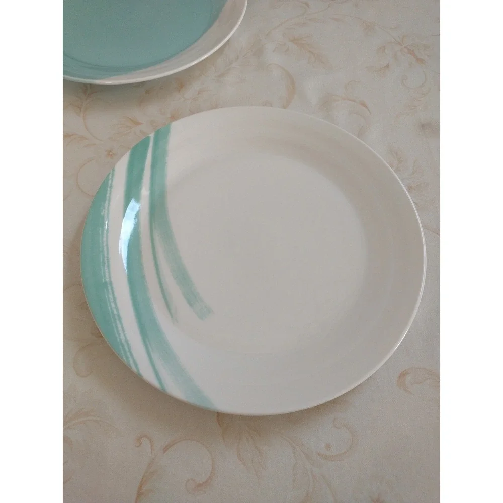 Royal Doulton 1815 Bold Turquoise Brushstroke Porcelain Dinner Plate 11 Inch NEW
